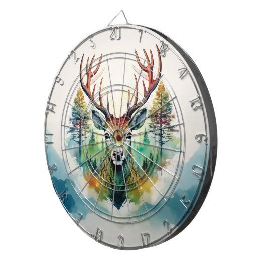 Antler Deer forest trees ダーツボード (正面右)