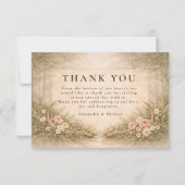 Antler Floral Boho Wedding サンキューカード (正面)