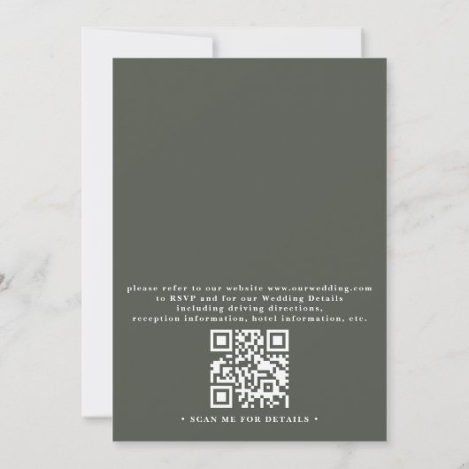 Antler Forest Mountain Tree Rustic QR Code Wedding 招待状 (裏面)