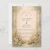 Antler Woodland Wedding 招待状 (正面)