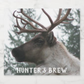 Antlered Caribouの写真パーソナライズされた ビールラベル (シングルラベル)