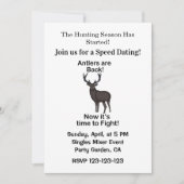Antlers Are Back Deer Quote Hunting Speed Dating 招待状 (正面)