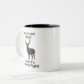 Antlers Are Back It's Time To Fight Deer Quote ツートーンマグカップ (正面左)