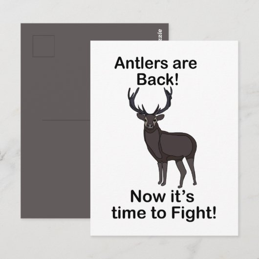 Antlers Are Back It's Time To Fight Deer Quote ポストカード (正面/裏面)