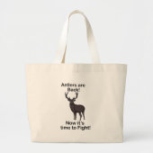 Antlers Are Back It's Time To Fight Deer Quote ラージトートバッグ (正面)