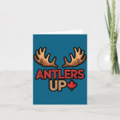 Antlers Up Canadian Pride Funny Canada Flag Moose  カード (正面)