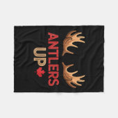 Antlers Up Canadian Pride Funny Canada Flag Moose  フリースブランケット (正面(横))