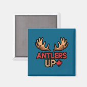 Antlers Up Canadian Pride Funny Canada Flag Moose  マグネット (正面/裏面)