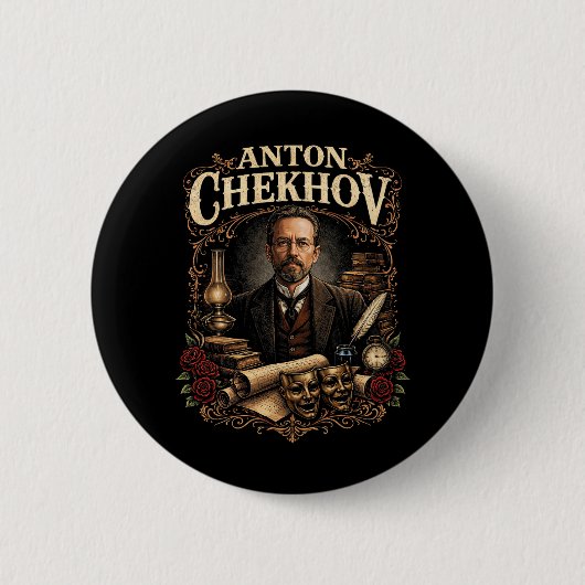 Anton Chekhov 缶バッジ (正面)