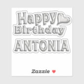 Antonia Happy Birthday silver Aufkleber Sticker シール (シート)