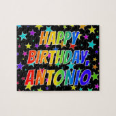 「ANTONIO」名、おもしろい「ハッピーバースデー」 ジグソーパズル (横)