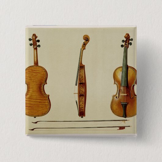 Antonio Stradivarius (cがなすHellierのバイオリン 缶バッジ (正面)