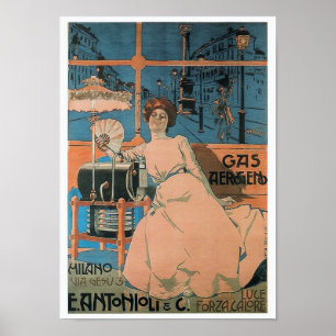 Antonioli's Gas Poster By Aleardo Villa ポスター