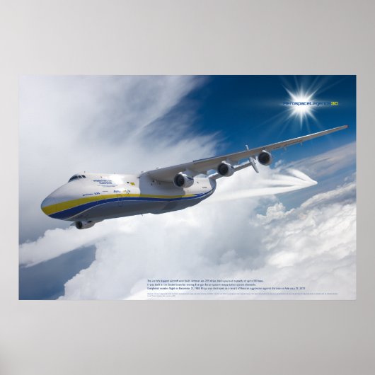 Antonov An-225 Mriya: 3D Aviation Art Print ポスター (正面)