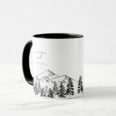 ANTORAブラック&ホワイト山結婚の名前 マグカップ (正面左)