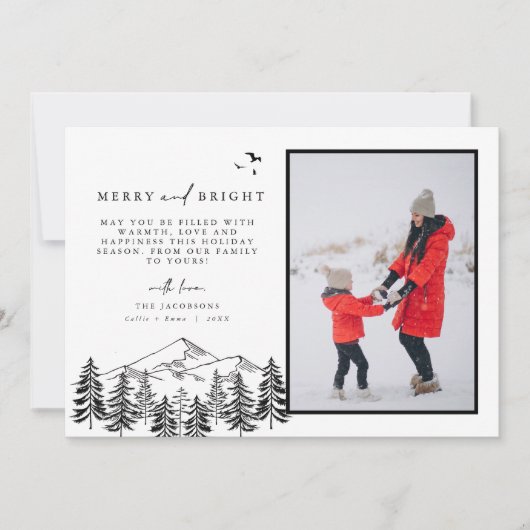 ANTORA山ミニマル松フォトクリスマスカード 招待状 (正面)