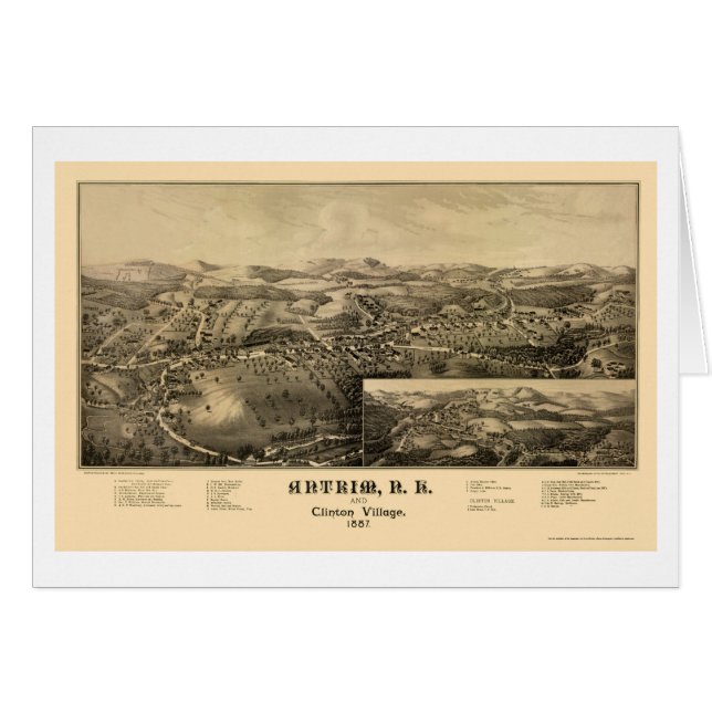 AntrimのNHのパノラマ式の地図- 1887年