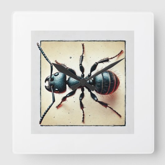Ants 050824IREF236 - Watercolor スクエア壁時計 (正面)