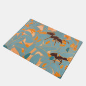 Ants with Blue flowers Autralian Flora ドアマット (アングル)