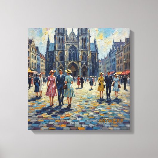 Antwerp Belgium Cathedral Square Home Decor キャンバスプリント (正面)