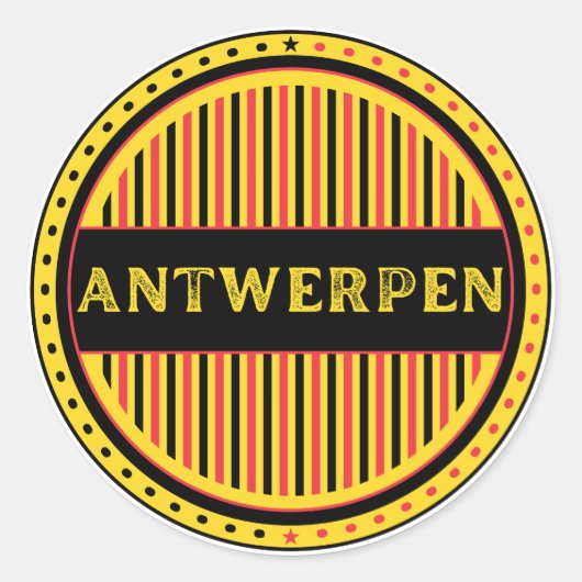 Antwerp City Pride Emblem – Belgian Identity ラウンドシール (正面)