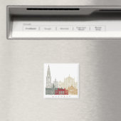 Antwerp skyline poster マグネット (インサイチュ (食洗機))