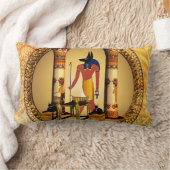 Anubisのエジプトの神 ランバークッション (ブランケット)