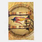 Anubisの死んだ儀式の古代エジプトの神 キッチンタオル (縦)