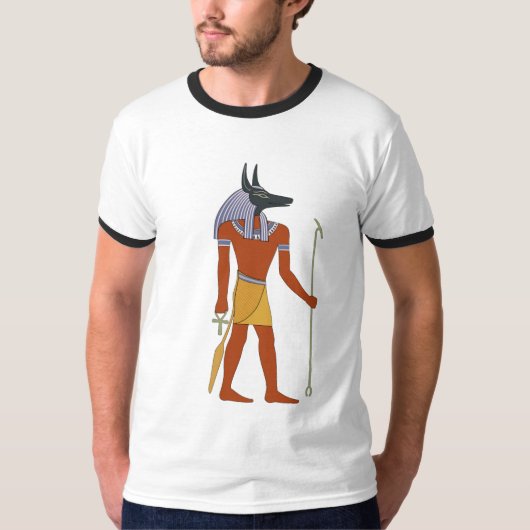 Anubisの立つ男性ワイシャツ Tシャツ (正面)