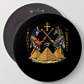 AnubisのHorusのピラミッドのエジプトの神のRAのAnkhの目 缶バッジ (正面&裏面)