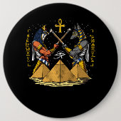 AnubisのHorusのピラミッドのエジプトの神のRAのAnkhの目 缶バッジ (正面)