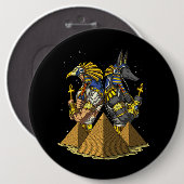 AnubisのRAのエジプトの神の古代ピラミッドの神話 缶バッジ (正面&裏面)