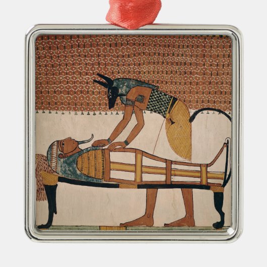 AnubisはSennedjemのミイラに出席します メタルオーナメント (正面)