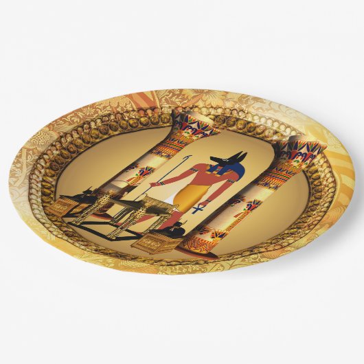 Anubisエジプトの神 ペーパープレート (アングル)