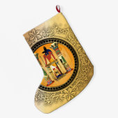 Anubisエジプトの神 ラージクリスマスストッキング (裏面 (吊り時))