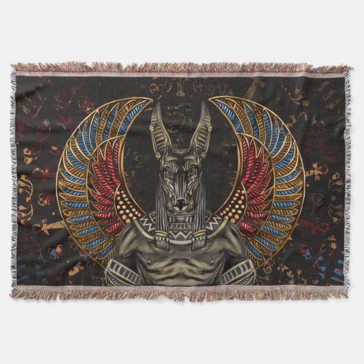 Anubis -エジプトの神 スローブランケット (正面)