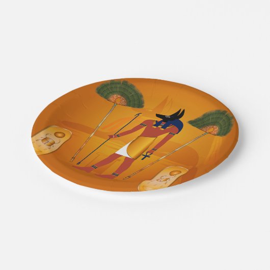 Anubis、古代エジプト人 ペーパープレート (アングル)