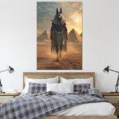 Anubis Canvas – Egyptian Mythology Wall Art キャンバスプリント (インサイチュ (寝室))