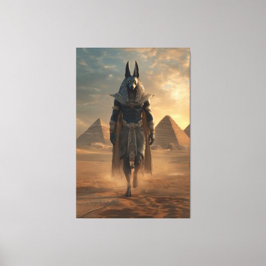 Anubis Canvas – Egyptian Mythology Wall Art キャンバスプリント (正面)