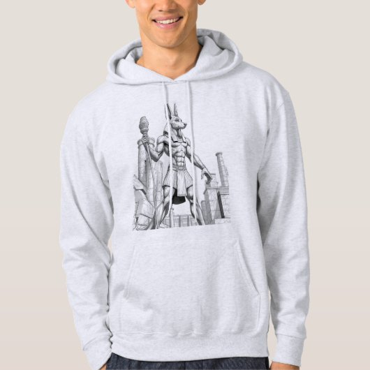 Anubis Egyptian God of the Dead Sketch Art Hoodie パーカ (正面)