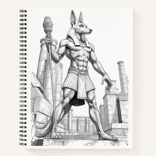 Anubis Egyptian God of the Dead Sketch Art Noteboo ノートブック (正面)