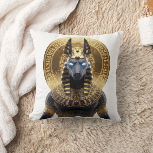 Anubis Jackal Pillow | Ancient Egyptian God Decora クッション (ブランケット)