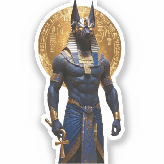 Anubis the Protector – Full Body with Ankh シール (正面)