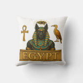 Anubis & Thoth | Egyptian Symbols - Throw Pillow クッション (裏面)
