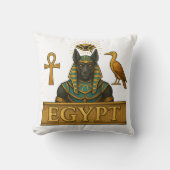 Anubis & Thoth | Egyptian Symbols - Throw Pillow クッション (正面)