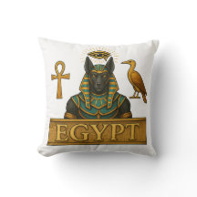 Anubis & Thoth | Egyptian Symbols - Throw Pillow