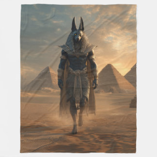 Anubis Throw Blanket – Egyptian Mythology Home Dec フリースブランケット