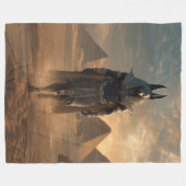 Anubis Throw Blanket – Egyptian Mythology Home Dec フリースブランケット (正面(横))