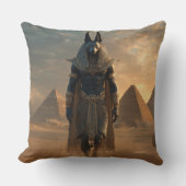 Anubis Throw pillow – Egyptian Mythology Wall Art クッション (正面)