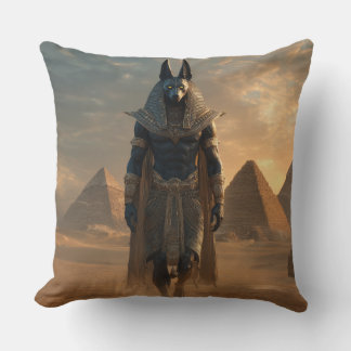 Anubis Throw pillow – Egyptian Mythology Wall Art クッション